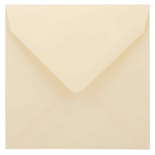 JAM Paper 5" x 5" Ivory Square Invitation Envelopes with Euro Flap